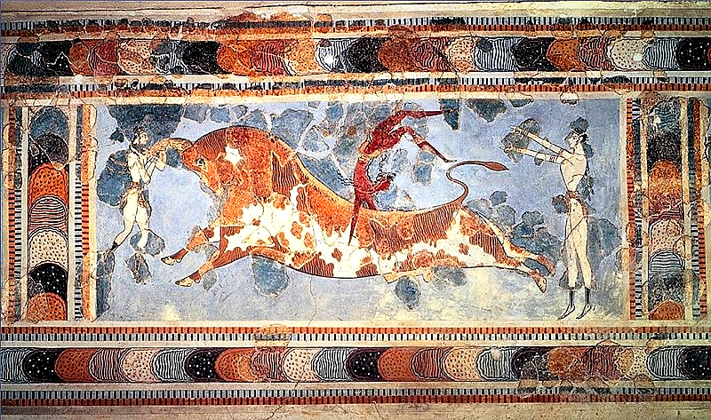 affresco salto del toro palazzo di Cnosso