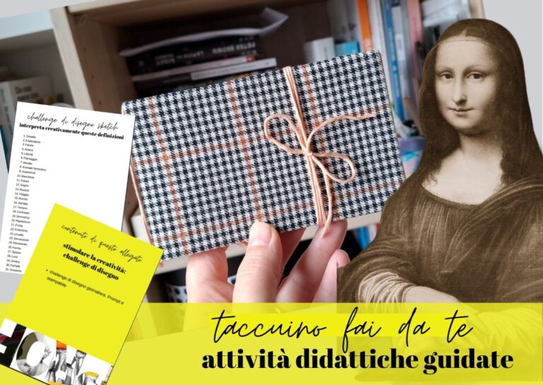 taccuino da disegno fai da te con materiali di riciclo. attività didattica completa di arte ed educazione civica
